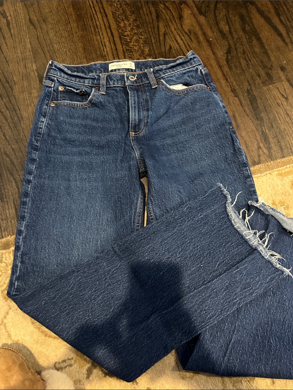 Abercrombie & Fitch Dark Indigo Straight-Leg Jeans